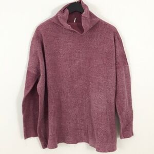 Free People Oversized Fleece Tunic Top mock Sz S